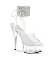 DELIGHT-691-2RS - Platform high heel sandal - clear with rhinestones | Pleaser