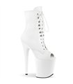 FLAMINGO-1021 - Platform Peep Toe Ankle Boots - White Matt | Pleaser