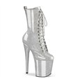 FLAMINGO-1040GP - platform ankle boots - silver with glitter | Pleaser