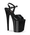 FLAMINGO-809GP - Platform high heel sandal - black glitter | Pleaser