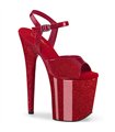 FLAMINGO-809GP - Plateau sandaal met hoge hak - rood lak met glitters | Pleaser