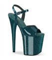 FLAMINGO-809GP - Plateau High Heel Sandalette - Grün/Blau | Pleaser