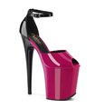 FLAMINGO-868 - Plateau High Heel Sandalette - Schwarz/Pink | Pleaser