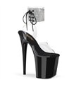 FLAMINGO-891-2RS - Plateau High Heel Sandalette - Schwarz Lack mit Strass | Pleaser