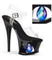 MOON-708DIA - Platform High Heel Sandals - Black shiny | Pleaser