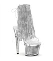 SPECTATOR-1017RSF - Platform ankle boots - silver with glitter/rhinestones | Pleaser