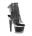 SPECTATOR-1017RSF - Platform ankle boots - black/silver with rhinestones | Pleaser