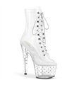 STARDUST-1021C-7 - Platform ankle boots - clear with rhinestones | Pleaser