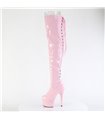 ADORE-3063 - Platform Overknee Boots - Pink Shiny | Pleaser