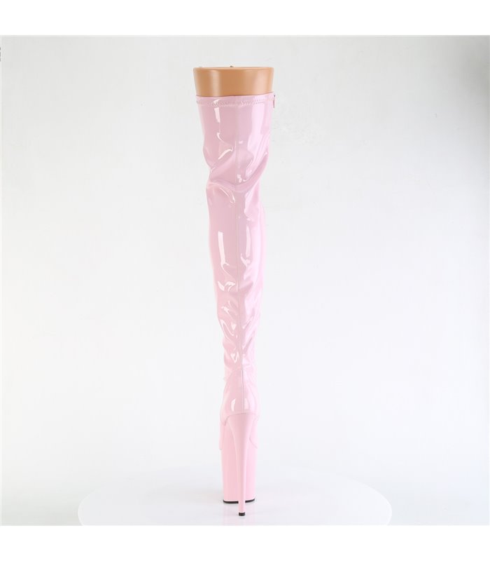 FLAMINGO-3000 - Platform Overknee Boots - Pink Shiny | Pleaser