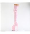 FLAMINGO-3000 - Platform Overknee Boots - Pink Shiny | Pleaser