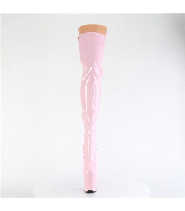 FLAMINGO-3000 - Platform Overknee Boots - Pink Shiny | Pleaser