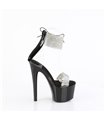 PASSION-727RS - Platform high heel sandal - black Shiny /glitter | Pleaser