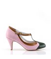 Retro T-Riemchen Pumps PEACH-03 - Rosa