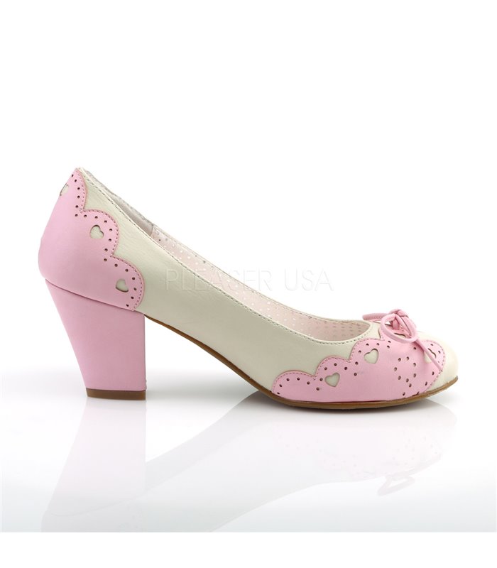 Retro Pumps WIGGLE-17 - Creme/Rosa