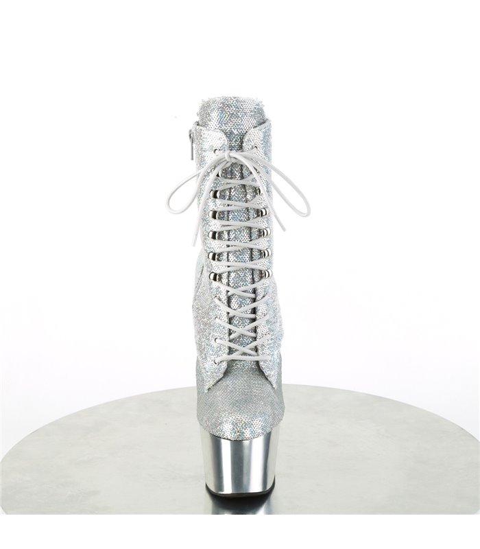 ADORE-1020SQ-02 - Platform ankle boots - silver/glitter | Pleaser