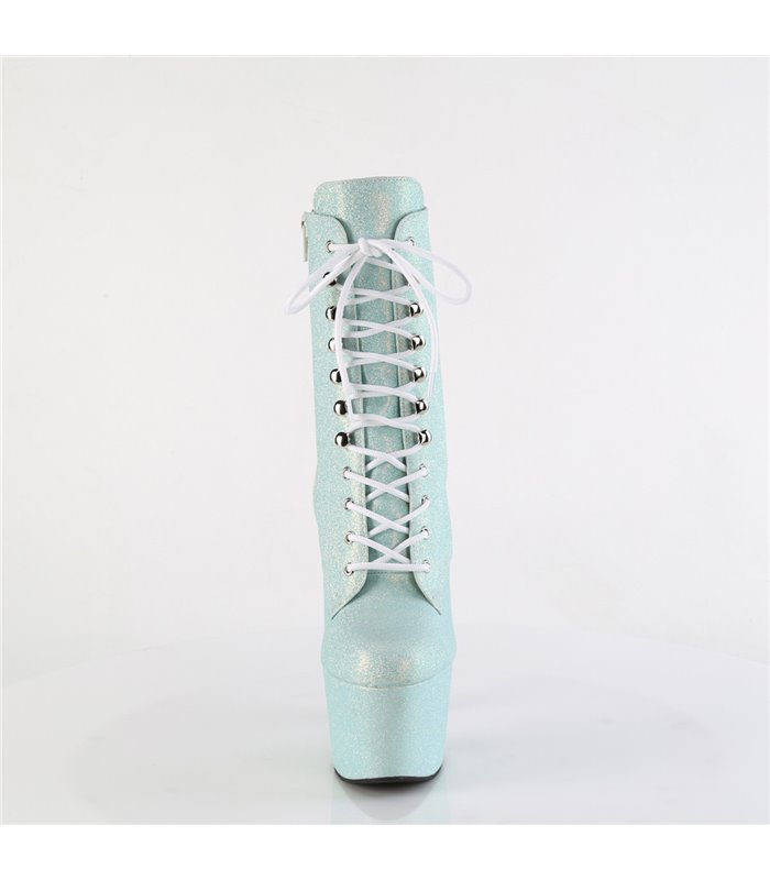 ADORE-1020SDG - platform ankle boots - baby blue with shimmer | Pleaser