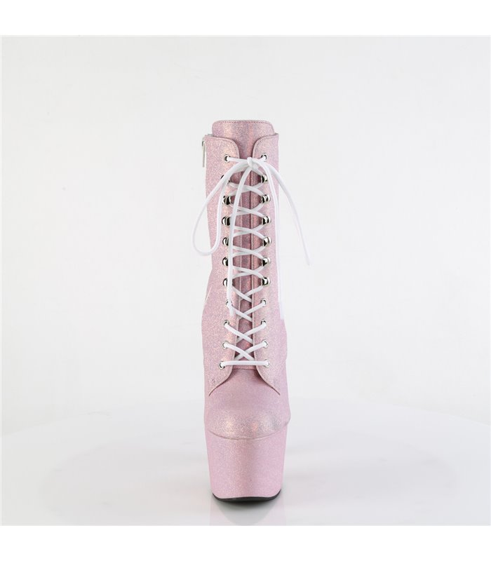 ADORE-1020SDG - platform ankle boot - pink shimmer | Pleaser