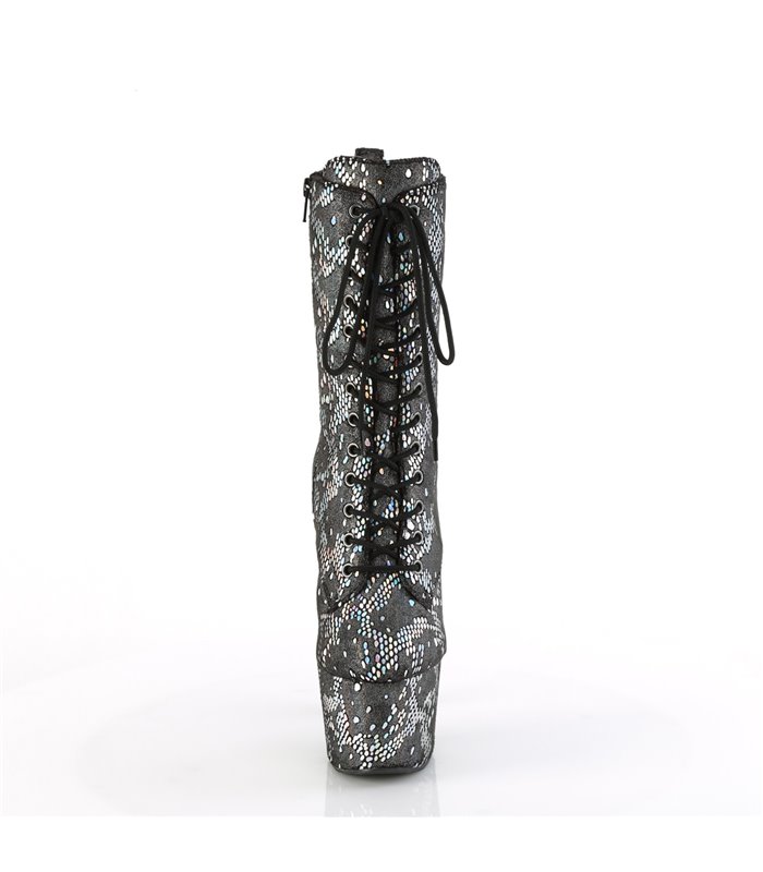 ADORE-1040SPF - Platform Ankle Boots - Black/Multicolor Pattern | Pleaser