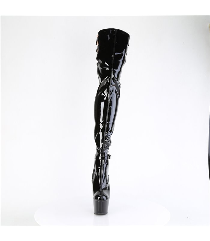 ADORE-3055 - Platform Overknee Boots - Black shiny | Pleaser