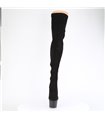 ADORE-3063 - Platform Overknee Boots - Black Velour | Pleaser