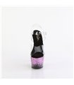 ADORE-708SS - Plateau sandaal met hoge hak - zwart/roze glitter kleurverloop | Pleaser