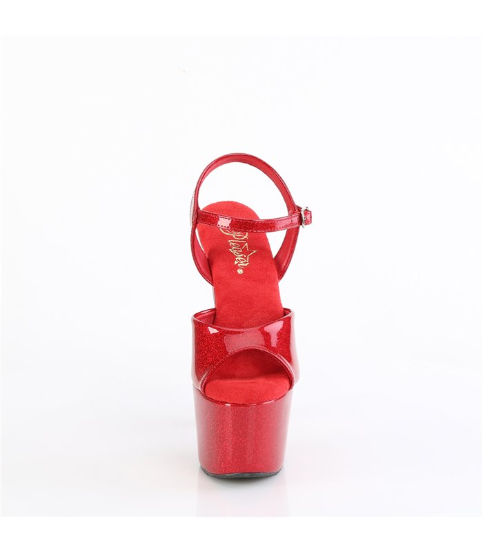 ADORE-709GP - Plateau sandaal met hoge hak - rood met glitters | Pleaser