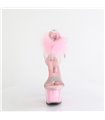 ADORE-727F - Plateau High Heel Sandalette - Rosa/Strass mit Plüsch | Pleaser