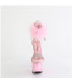 ADORE-727F - Platform high heel sandal - pink/strass with plush | Pleaser