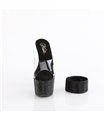 BEJEWELED-712RS - Platform high heel mules - black with rhinestones | Pleaser