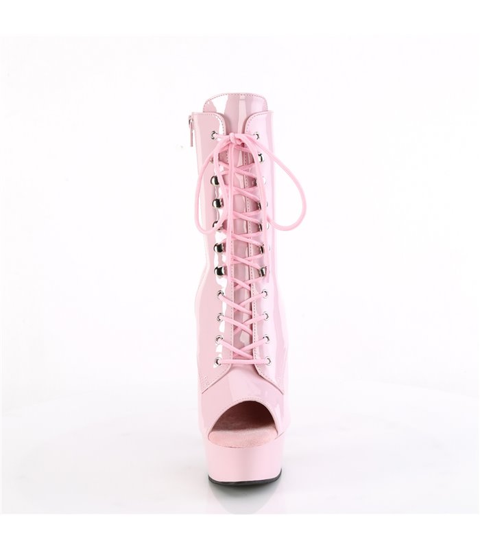 DELIGHT-1021 - Plateau Stiefelette - Rosa Lack | Pleaser