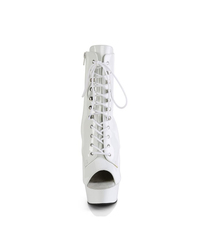 DELIGHT-1021 - Plateau Stiefelette - Weiss Lack | Pleaser