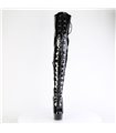 DELIGHT-3022 - Platform Overknee Boots - Black shiny | Pleaser