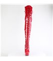 DELIGHT-3022 - Plateau Overknee Laarzen - Rood Lakleer | Pleaser