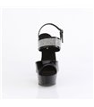 DELIGHT-639 - Platform high heel sandal - black shiny with rhinestones | Pleaser