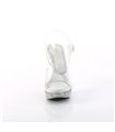 ELEGANT-408ABRS - Platform high heel sandal - clear with rhinestones | fabulicious