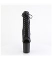 FLAMINGO-1021 - enkellaarzen met plateauzool - zwart mat | Pleaser