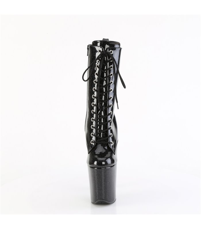 FLAMINGO-1040GP - platform ankle boot - black shiny | Pleaser