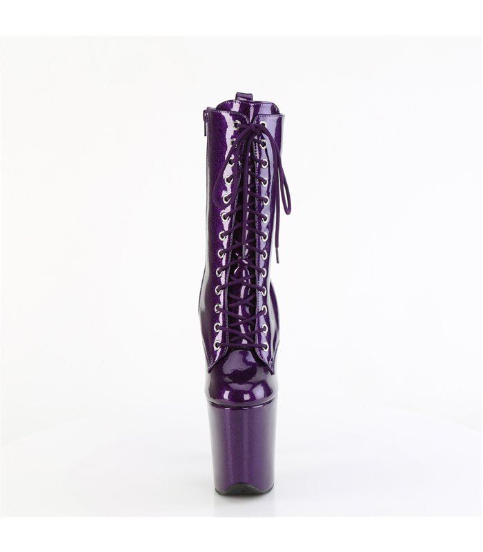 FLAMINGO-1040GP - platform ankle boots - purple shiny with glitter | Pleaser