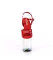 FLAMINGO-809HT - Platform Sandaal met Hoge Hak - Rood/Helder Holografisch | Pleaser