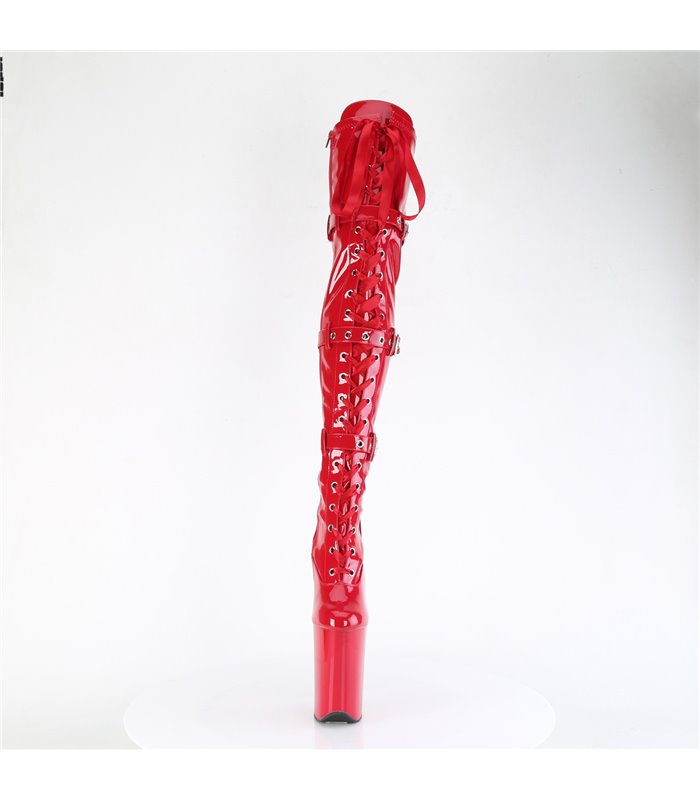 INFINITY-3028 - Plateau Overknee Stiefel - Rot Lack | Pleaser