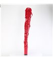 INFINITY-3028 - Plateau Overknee Laarzen - Rood Lakleer | Pleaser
