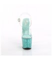 LOVESICK-708SG - Plateau sandaal met hoge hak - turquoise glitter | Pleaser