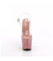 LOVESICK-708SG - Platform high heel sandal - pink/clear with glitter | Pleaser