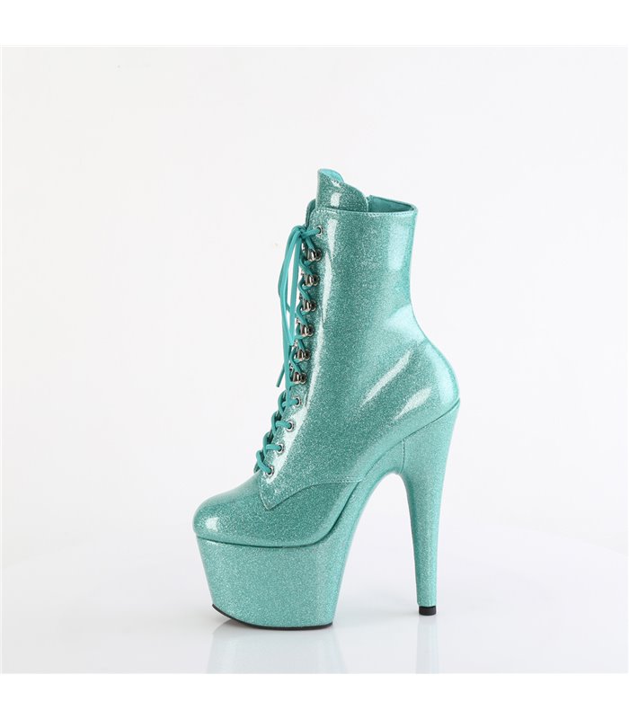 ADORE-1020GP - Plateau Stiefelette - Mint Grün Glitzer | Pleaser