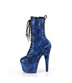 ADORE-1040SPF - Platform Ankle Boots - Blue Shimmering | Pleaser