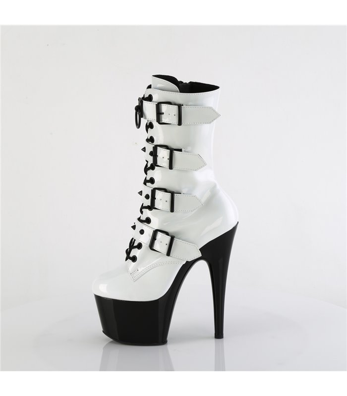 ADORE-1046TT - Ankle Boots - White/Black | Pleaser