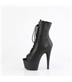 ADORE-1021 - Platform Peep Toe Ankle Boots - Black Matt | Pleaser