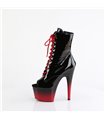 ADORE-1021BR-H - Plateau Stiefelette - Rot/Schwarz Lack | Pleaser