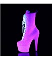 ADORE-1040-IG - Platform Ankle Boots - Pink Glitter Glow | Pleaser